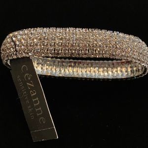 Cezanne Silver-color Rhinestone Bracelet Elasticized with Box